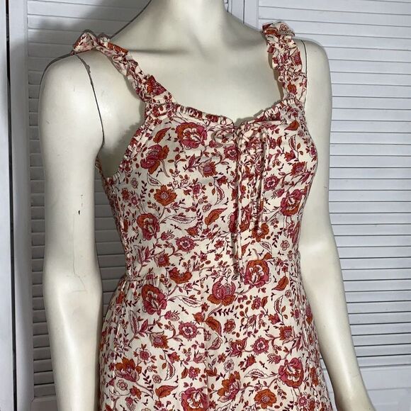 Japna Floral Midi Dress -  Tie Front Small - Picture 2 of 14